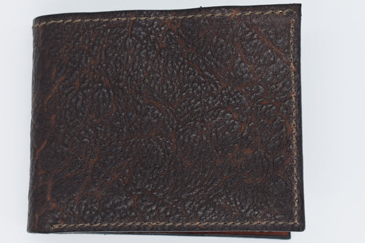 Billfold Brown Leather with Galaxy Blue/Purple Pyth0n Inlay